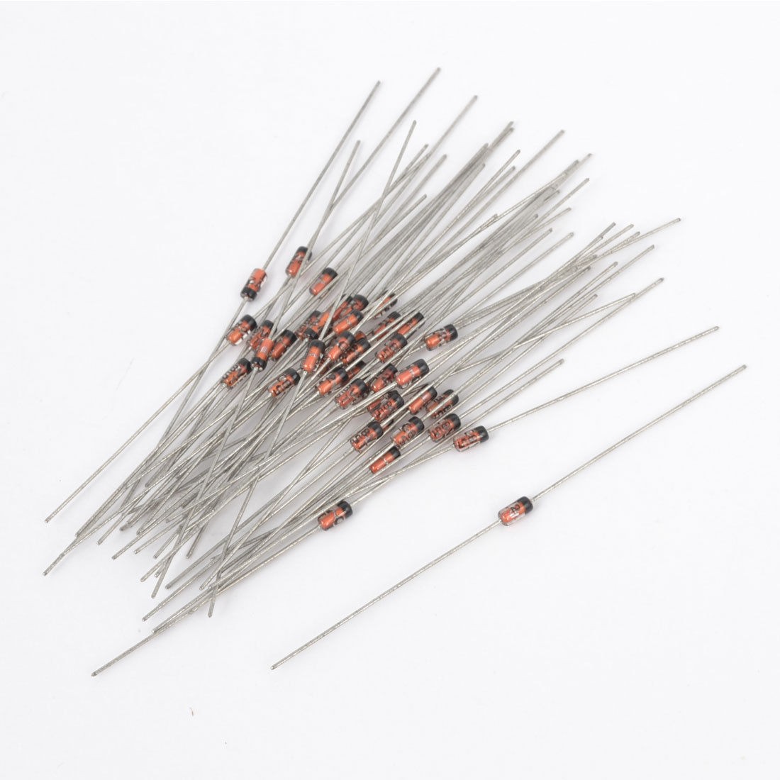 55Pcs 1N5237 8.2V 1/2W Glass Sealed Case Axial Leads Zener Diodes