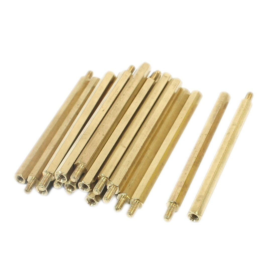 20 Pcs 60mm x 66mm M3 Male Female Thread Brass PCB Hexagon Standoff Spacer