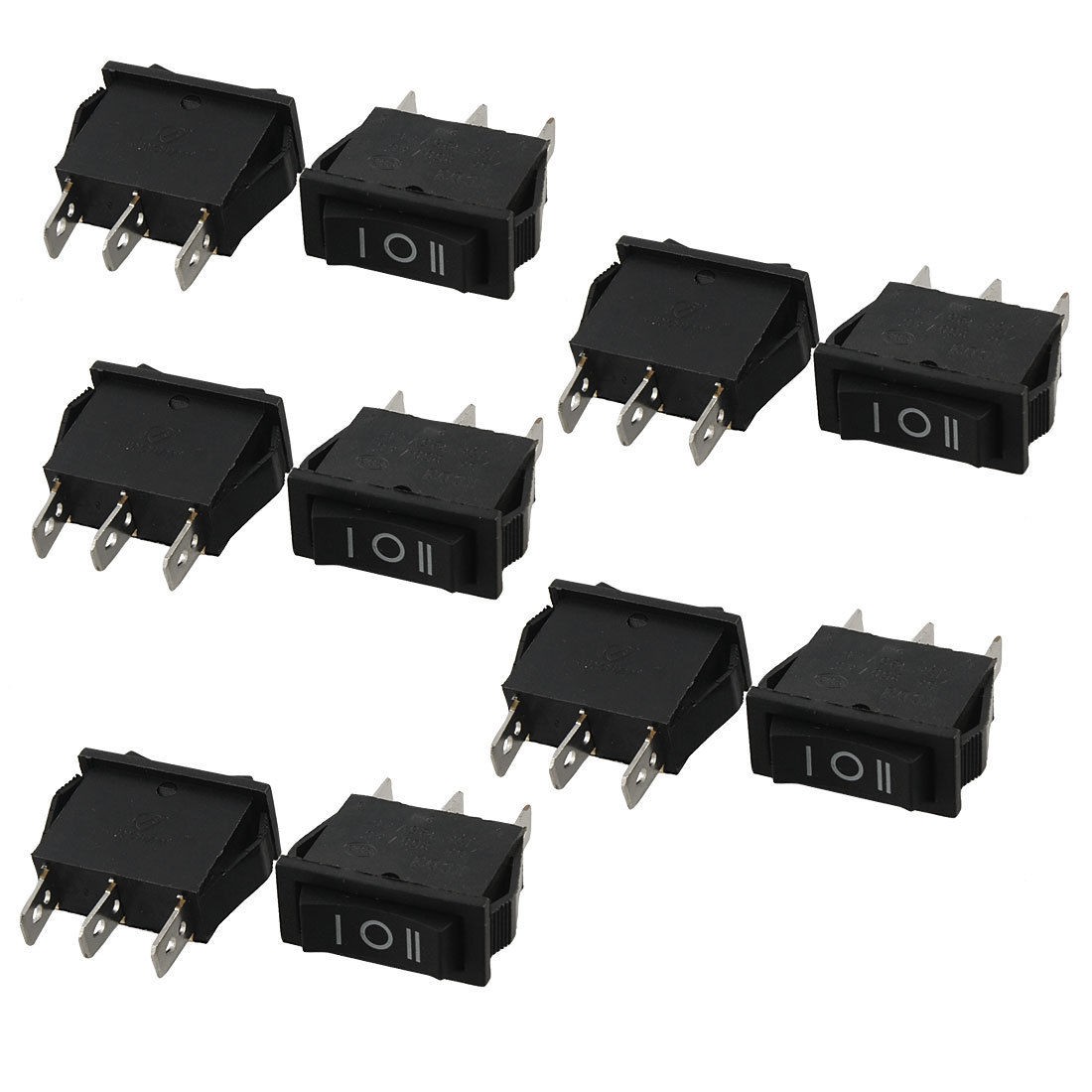 10 Pcs AC 6A/250V 15A/125V 3 Pin SPDT ON-OFF-ON 3 Position Boat Rocker Switch
