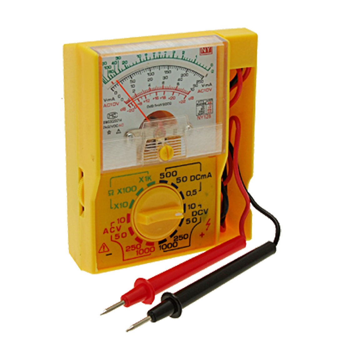 Pocket Size Electrical DC AC DB Ohm Multitester Yellow Ndvih