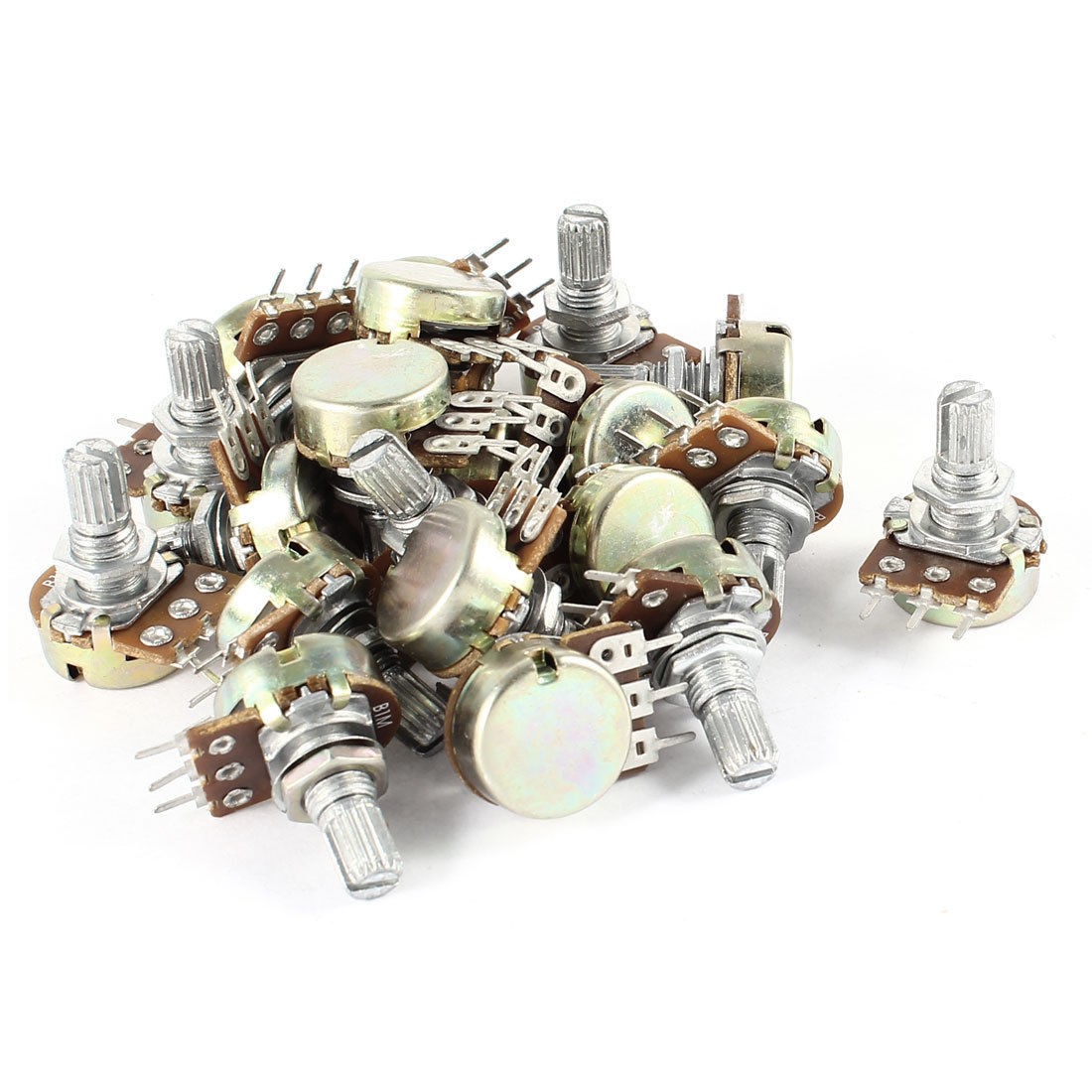 AC 220V 1M Ohm Top Adjustment Single Turn Rotary Taper Potentiometers 20 Pieces