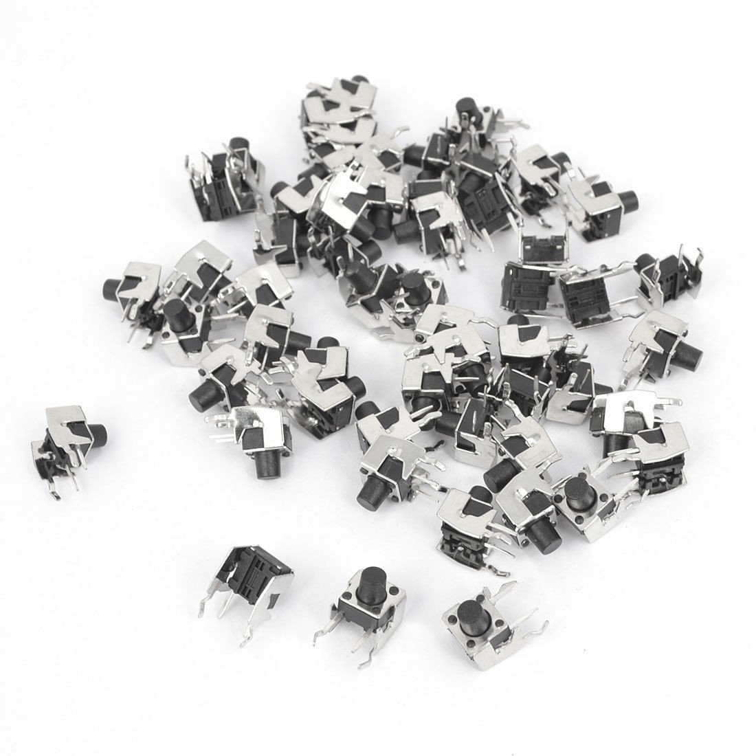 55 Pcs DIP PCB Fixed Bracket Sied Mounting Tact Switch Momentary 2pin 6x6x7mm