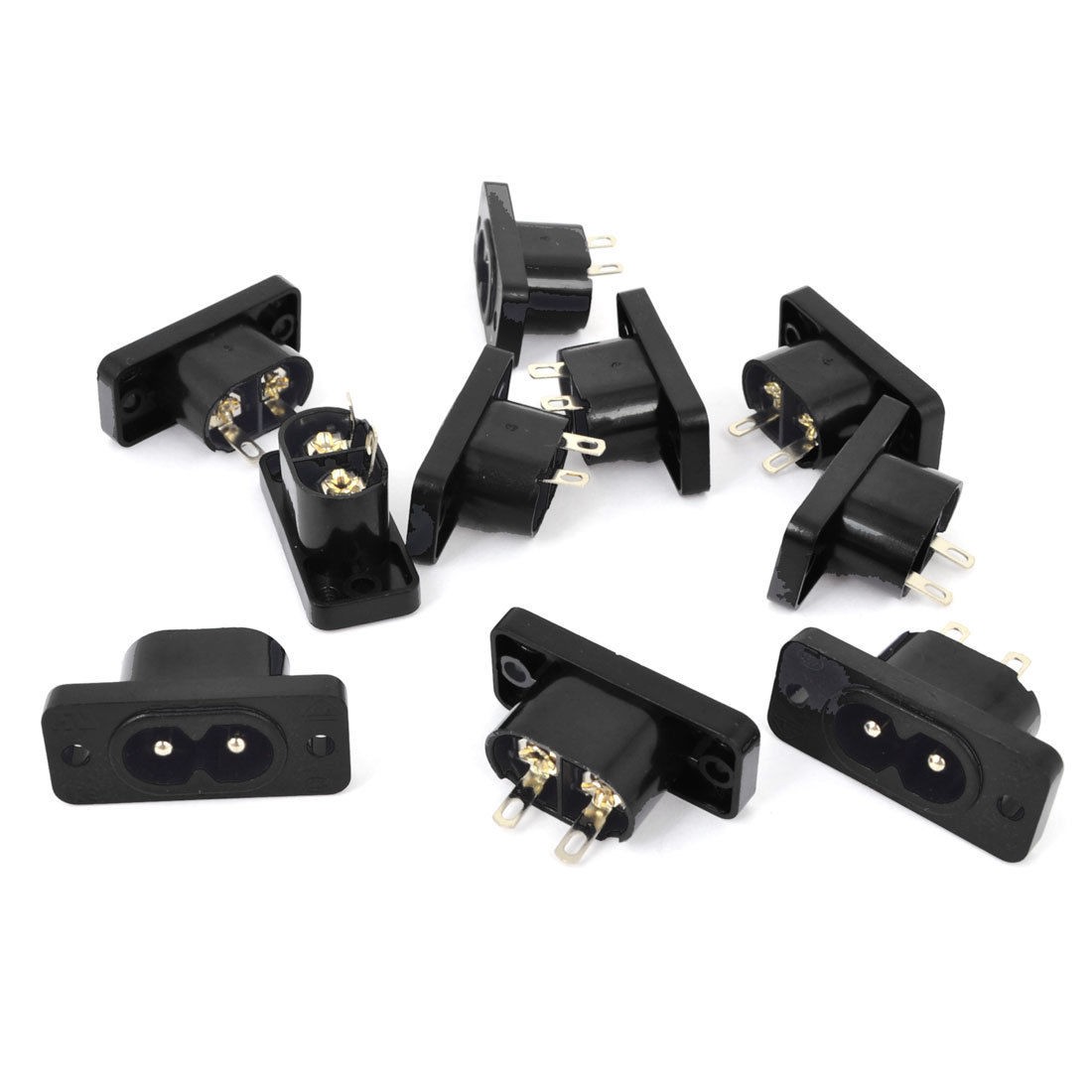 10 Pcs AC 250V 10A 2 Pins IEC320 C8 Power Inlet Socket Connector