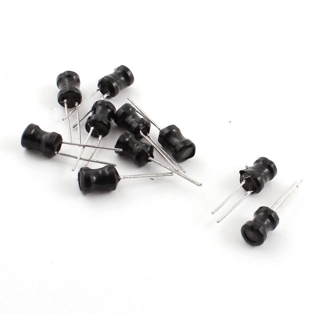 10Pcs 1.8mH 350mA 6x8mm 10% Tolerance Shielded Radial Lead Inductor Black