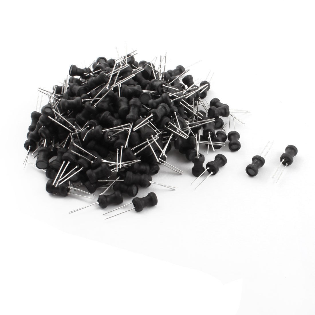 200Pcs 27uH 850mA 6x10mm 10% Tolerance Shielded Radial Lead Inductor Black
