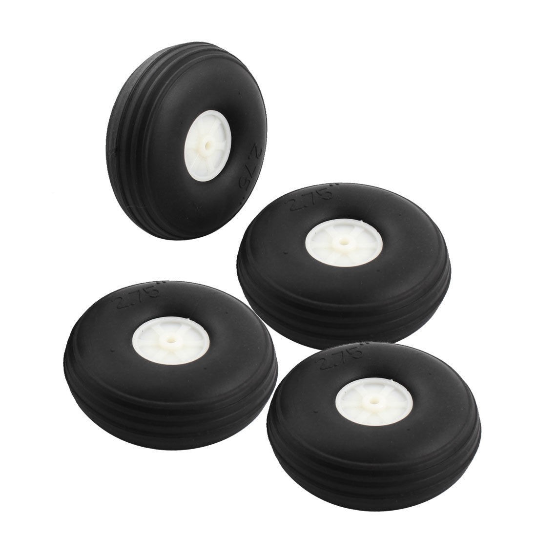 4 Pcs Black Rubber DIY Robot Wheel Tyre Tire 2.75" Dia 25mm Thickness