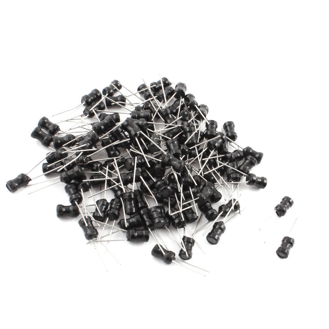 100Pcs 10mH 60mA 4x6mm 10% Tolerance Radial Lead Inductor Black