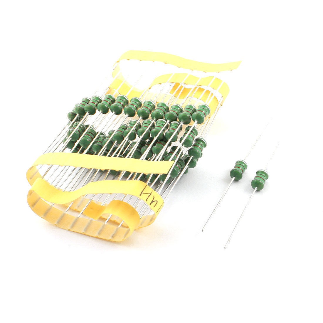 50 Pcs Through Hole Mount 820uH 5x10mm 1W 10% Color Ring Inductors 0510