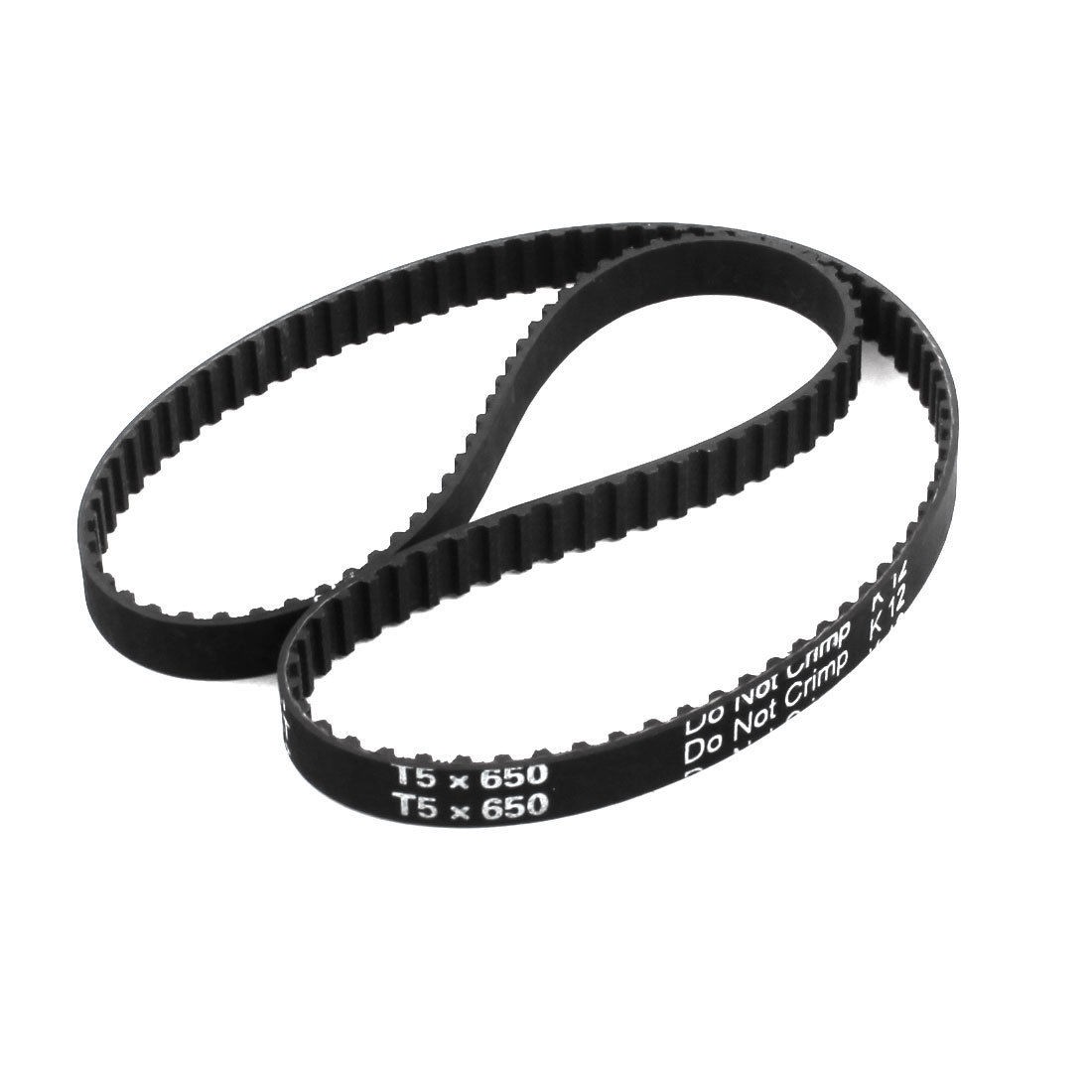 T5x650 130-Tooth 10mm Width Black Rubber Groove Timing Belt 25.6" for 3D Printer