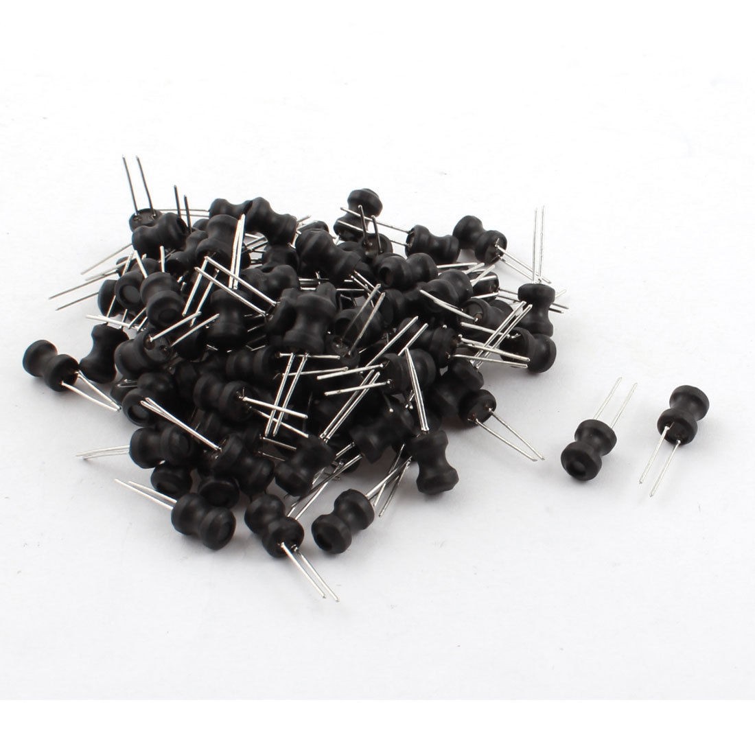 100Pcs 330uH 400mA 6x8mm 10% Tolerance Shielded Radial Lead Inductor Black