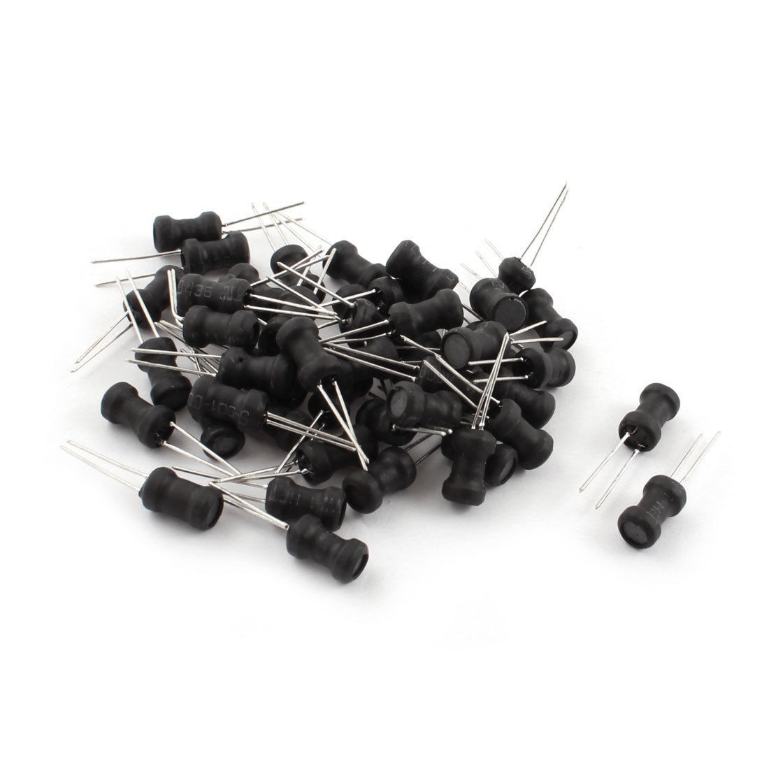 50Pcs 680uH 200mA 6x10mm 10% Tolerance Shielded Radial Lead Inductor Black