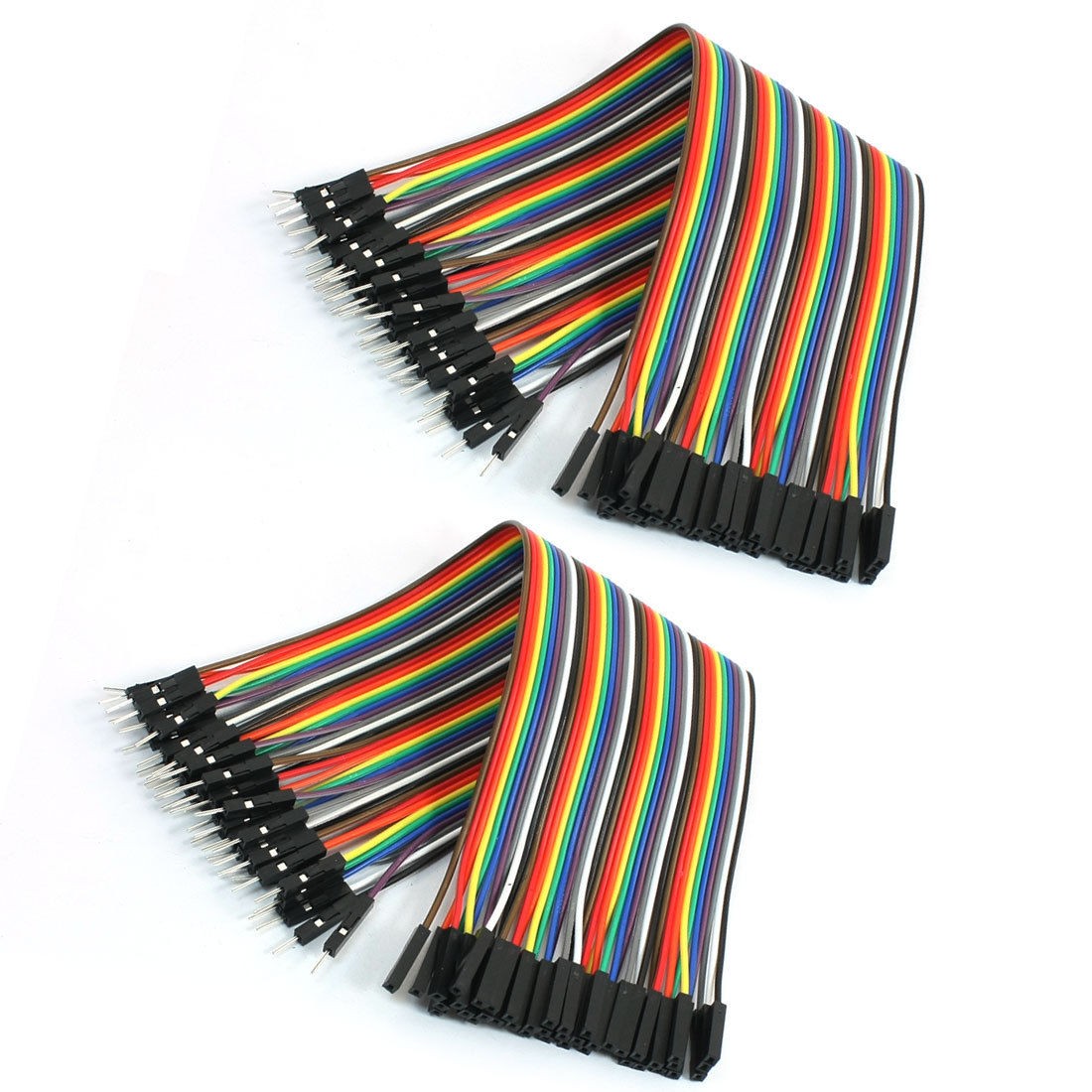 2 Pcs Male to Female 1P-1P 40P Connect Flexible Jumper Wire Cable 20cm