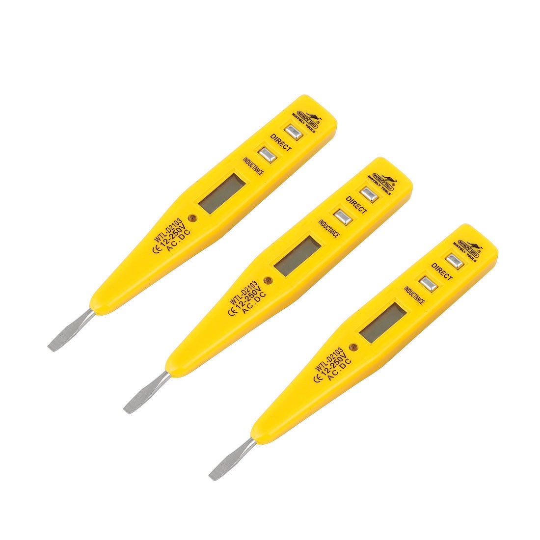 3 Pcs LCD Display Flat Head Screwdriver AC DC Digital Voltage Tester 12-250V