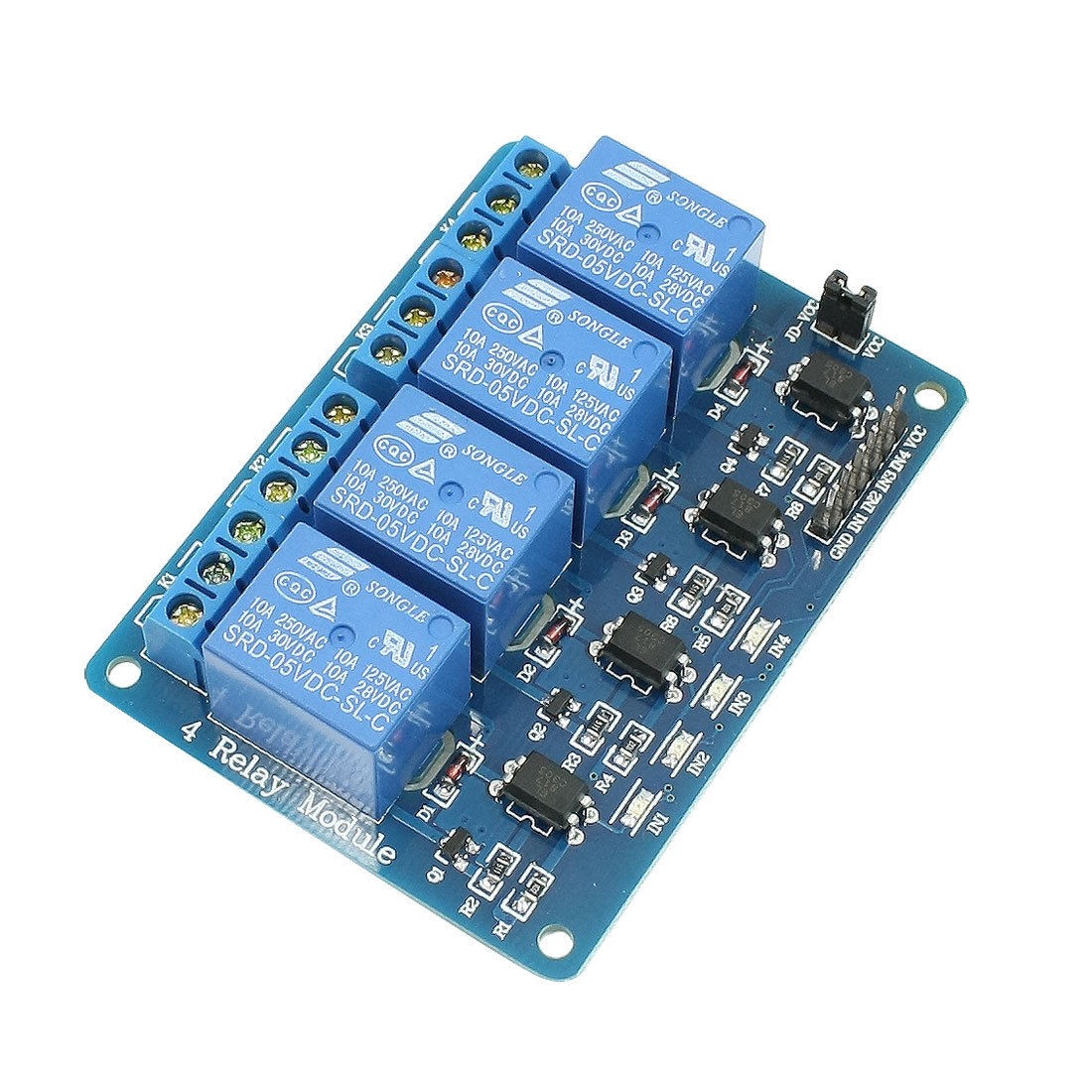 LED Indicator Light 5VDC 4 Channel Relay Module for AVR PIC TTL Logic