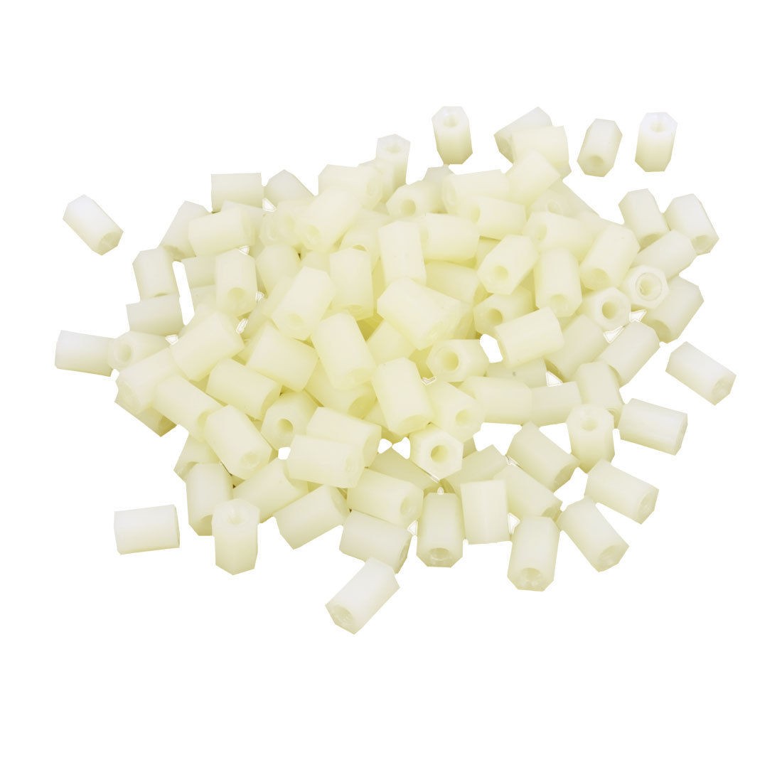 200 Pcs M3 x 8mm Plastic Insulation Hex Hexagonal Threaded Spacer