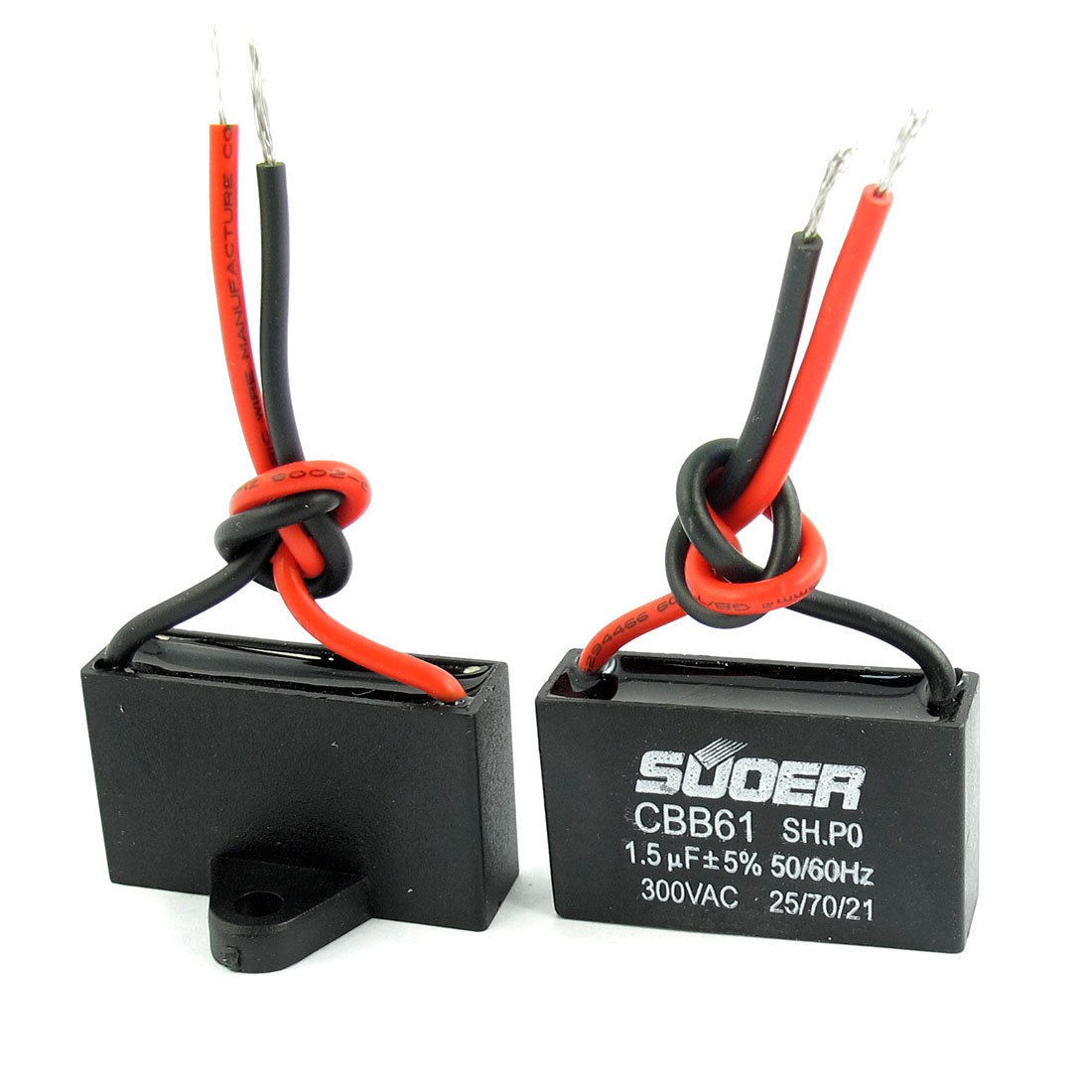 Polypropylene Film Fan Motor Run Capacitor 1.5uF AC 450V CBB61 5% 2 Pcs