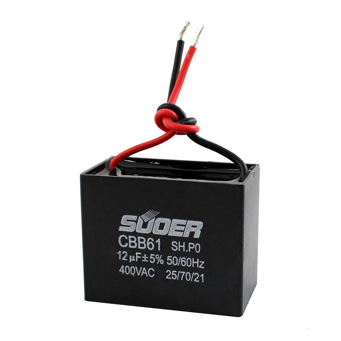 CBB61 AC 400V 12uF Wired Polypropylene Film Motor Run Capacitor