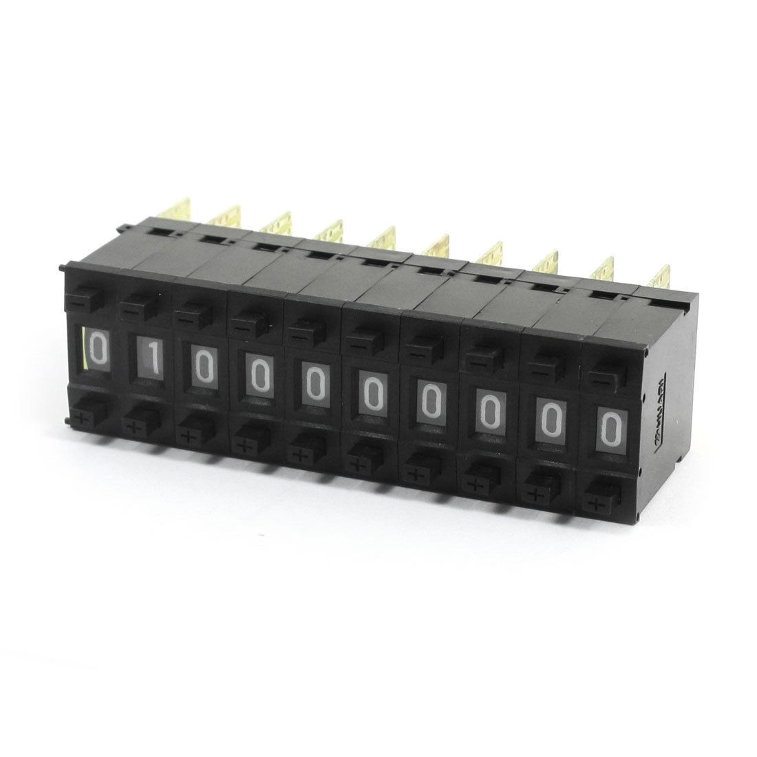 10Pcs Dual Button 0-9 Digital Decimal Coded Pushwheel Switches Black