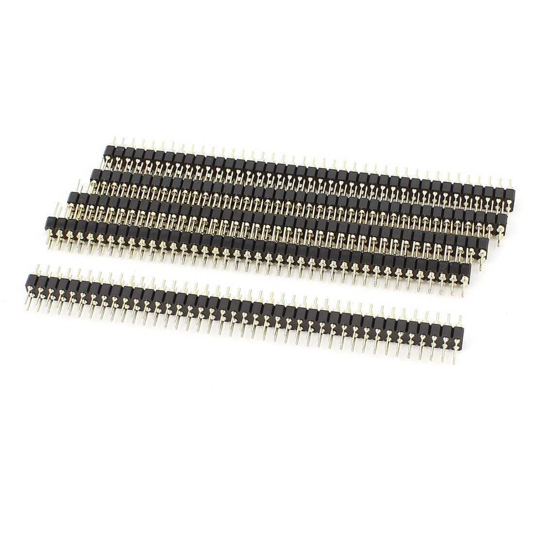 5 x Double Row 2x40Pin 2.54mm Round Male Pin Header Connectors