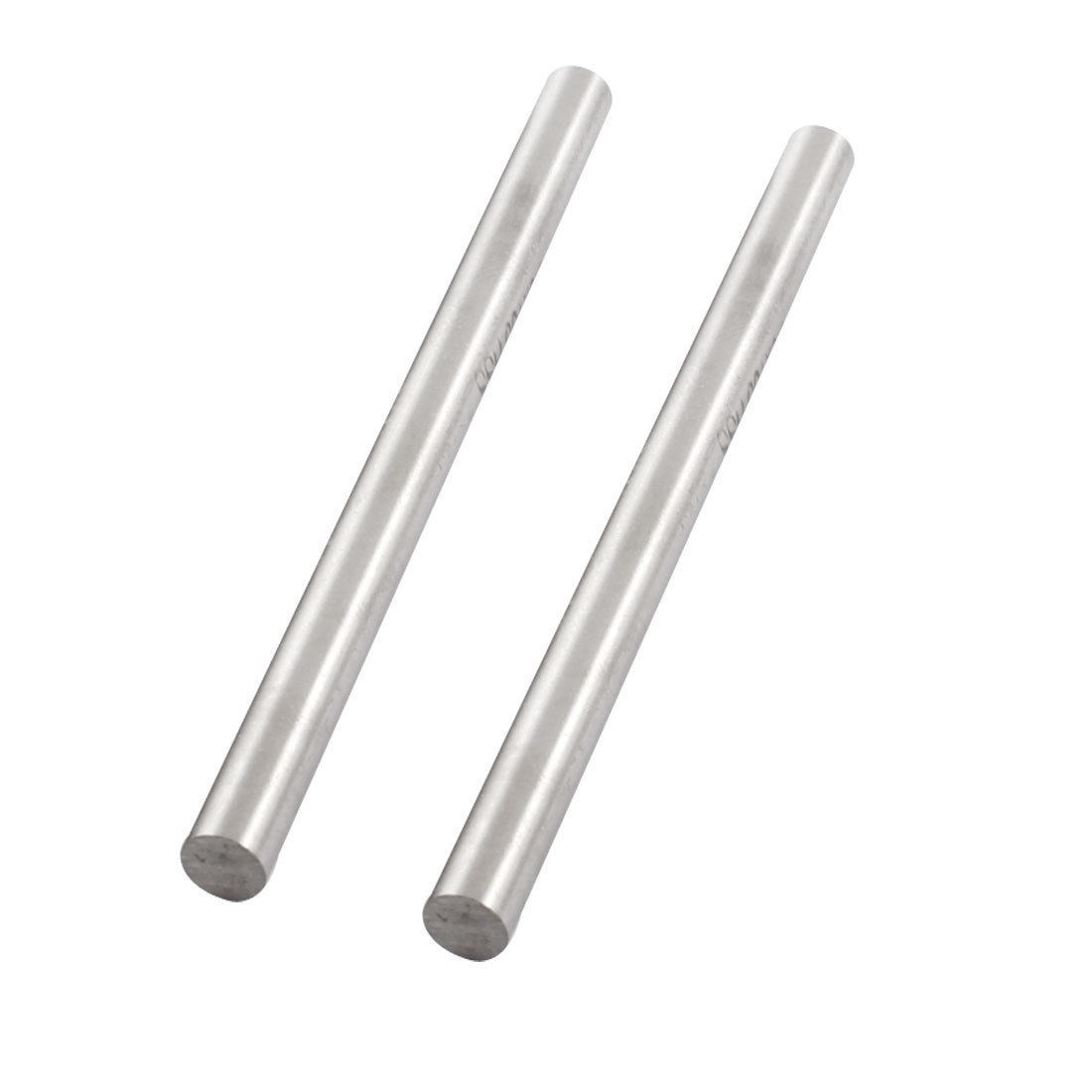 2 Pcs 6.5mm x 100mm Silver Tone High Speed Steel Round Lathe Bar Rod