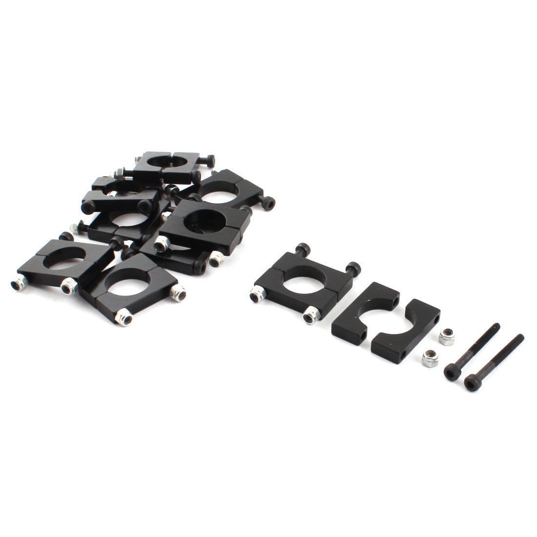 10Pcs 20mm Black Aluminum Clamp for Carbon Fiber Tube RC Quadcopter Hexrcopter