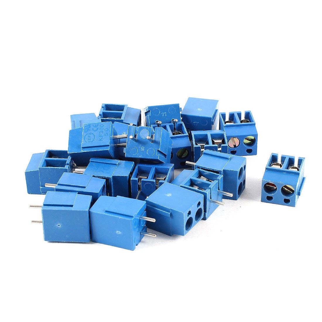 20 Pcs 2pin 5mm Pitch PCB Screw Terminal Block Connector 300V 16A AWG14 22 Blue