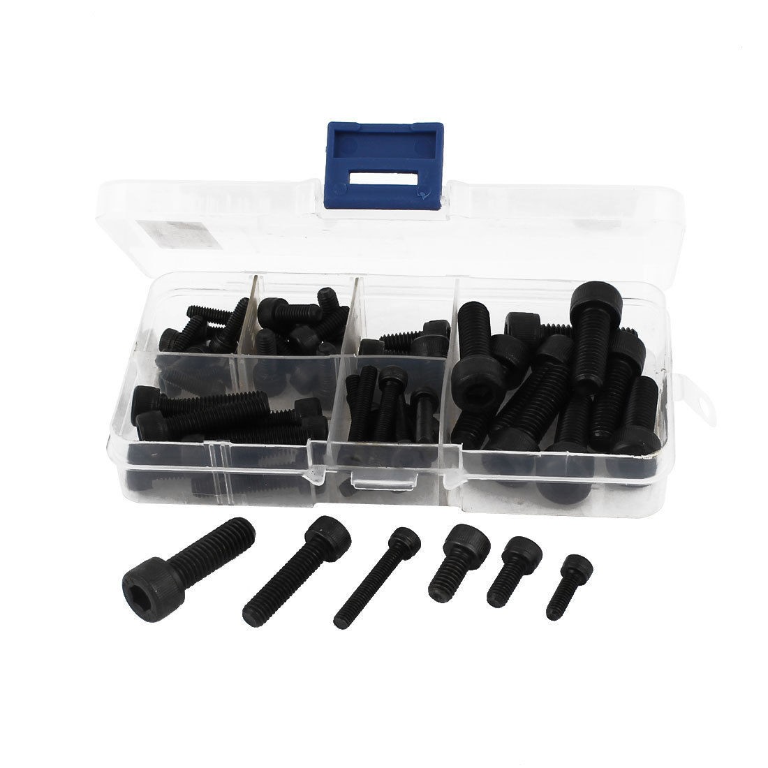 RC Airplane Aircraft Black Metal Hexagonal Socket Cap Head Screw Set 55 Pcs