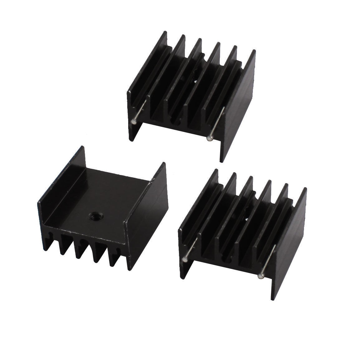 PCB Board Parts Black Aluminum Heat Sink Heatsink 23x16x25mm 3Pcs + Needle
