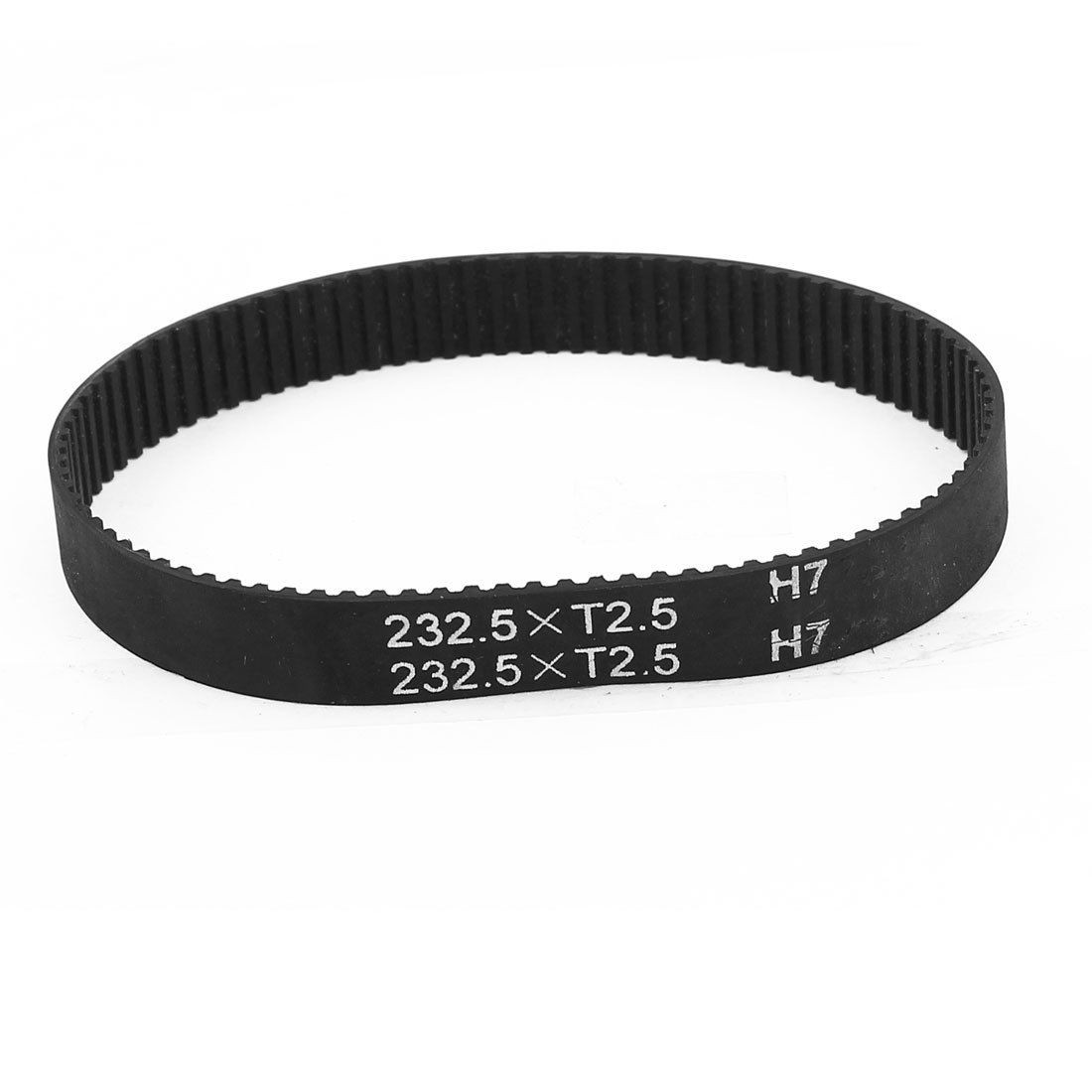 T2.5x232.5 93 Teeth 10mm Width Rubber Drying Machine Timing Belt Black