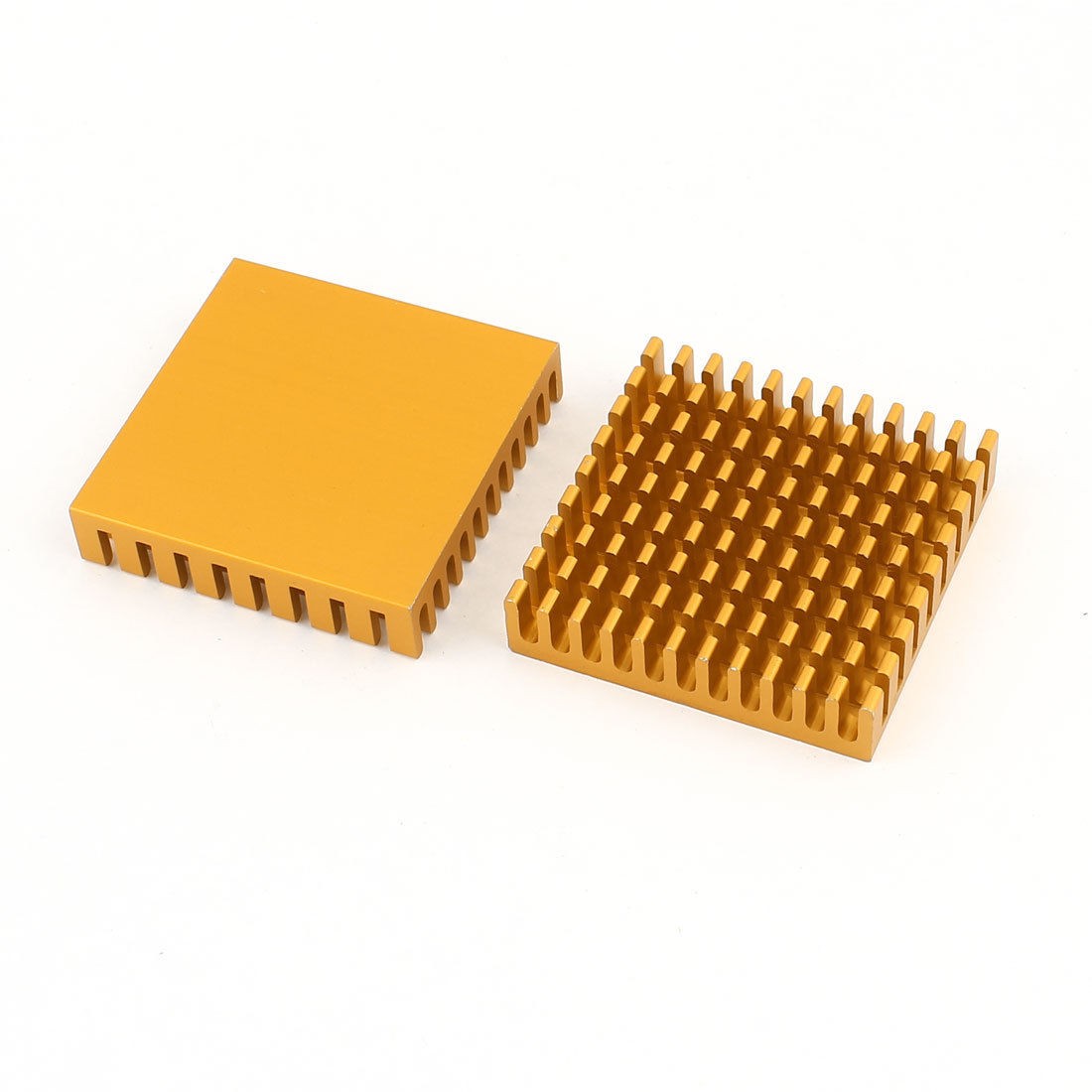 2 x Gold Tone Aluminum Heat Sink Heatsink 45mm x 15mm x 10mm