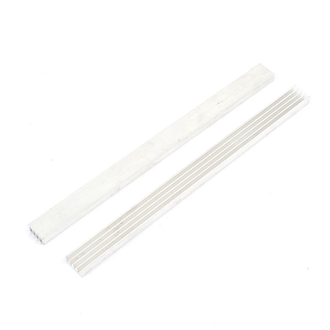 2 x Silver Tone Aluminum Heat Sink Heatsink 150mm x 11mm x 5mm