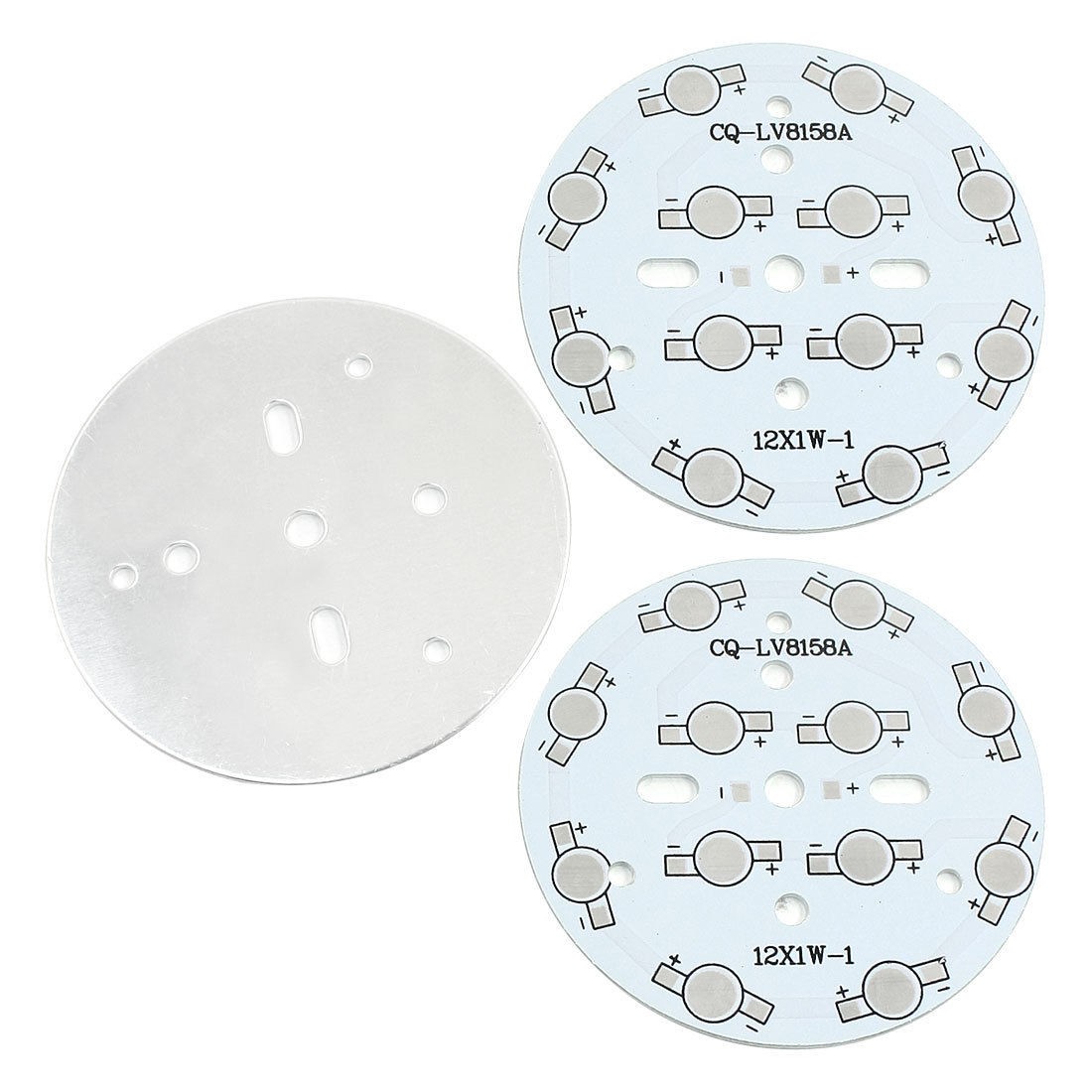 3Pcs 12 x 1W 3W LED High Power Circle Aluminum PCB Circuit Board 78mm Diameter