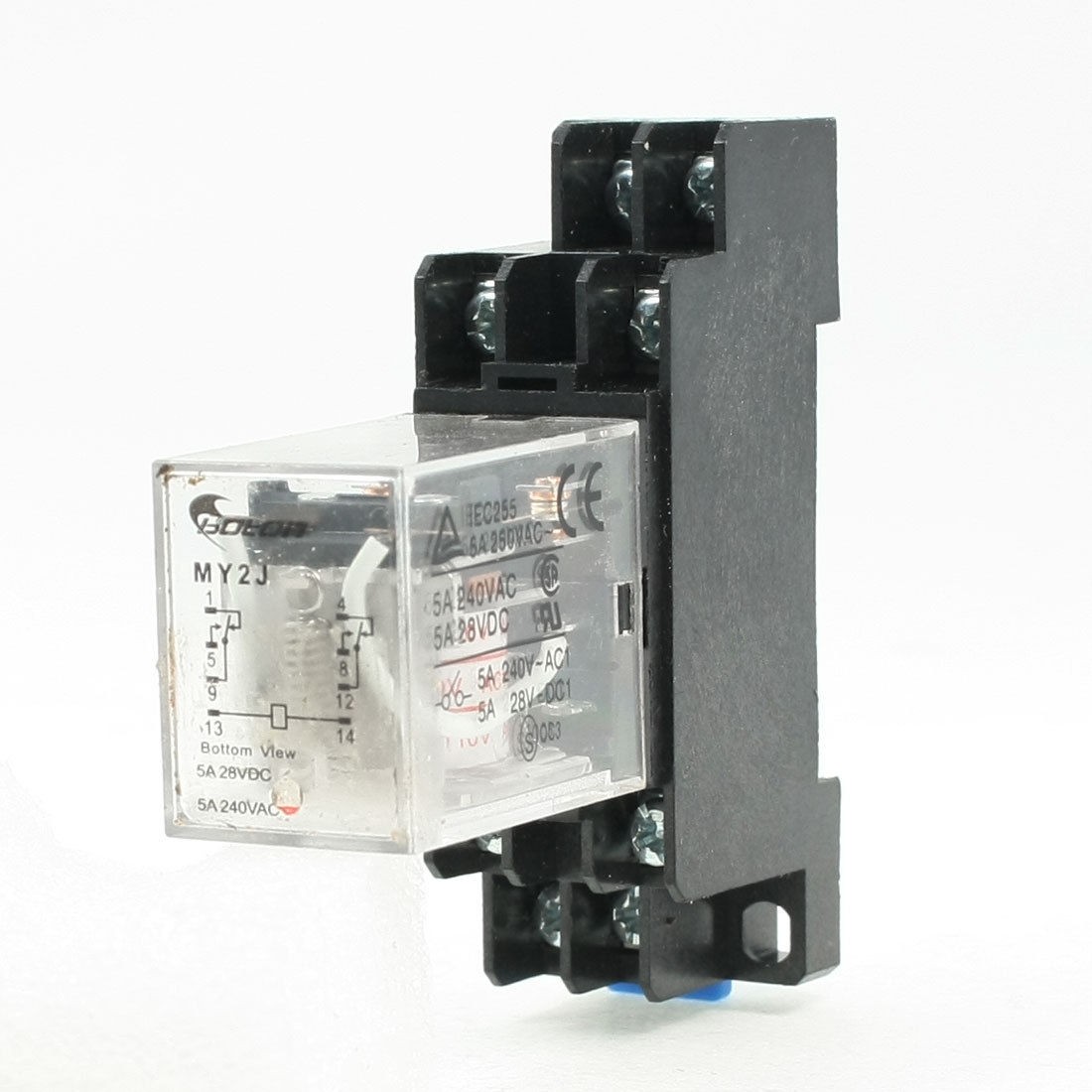 MY2J AC 110V Coil General Purpose Relay DPDT 8 Pin 5A 240VAC/28VDC w Socket Base