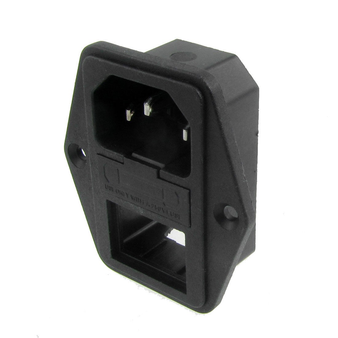 Screw Type 3P IEC 320 C14 Inlet Socket AC 250V 10A Fuse Holder Cexmb
