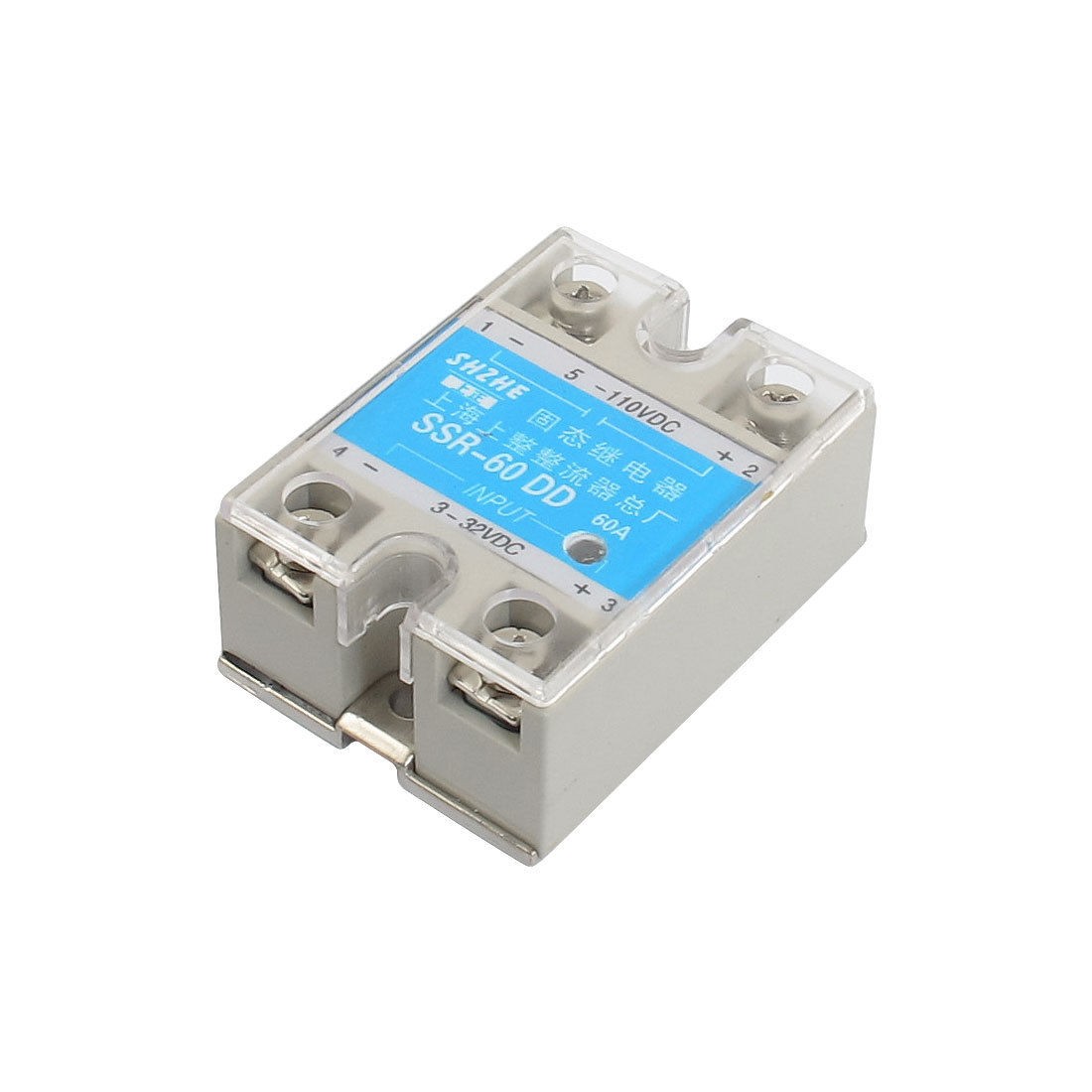 Single Phase Gray Solid State Relay SSR 60A 3-32VDC 5-110VDC