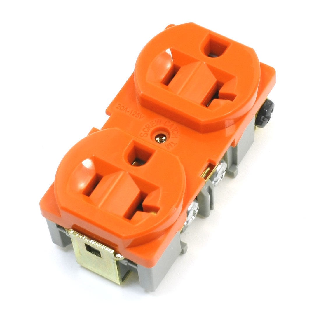 Flush Mounted Spec Grade Duplex 20Amp 20A Receptacle 125V Orange