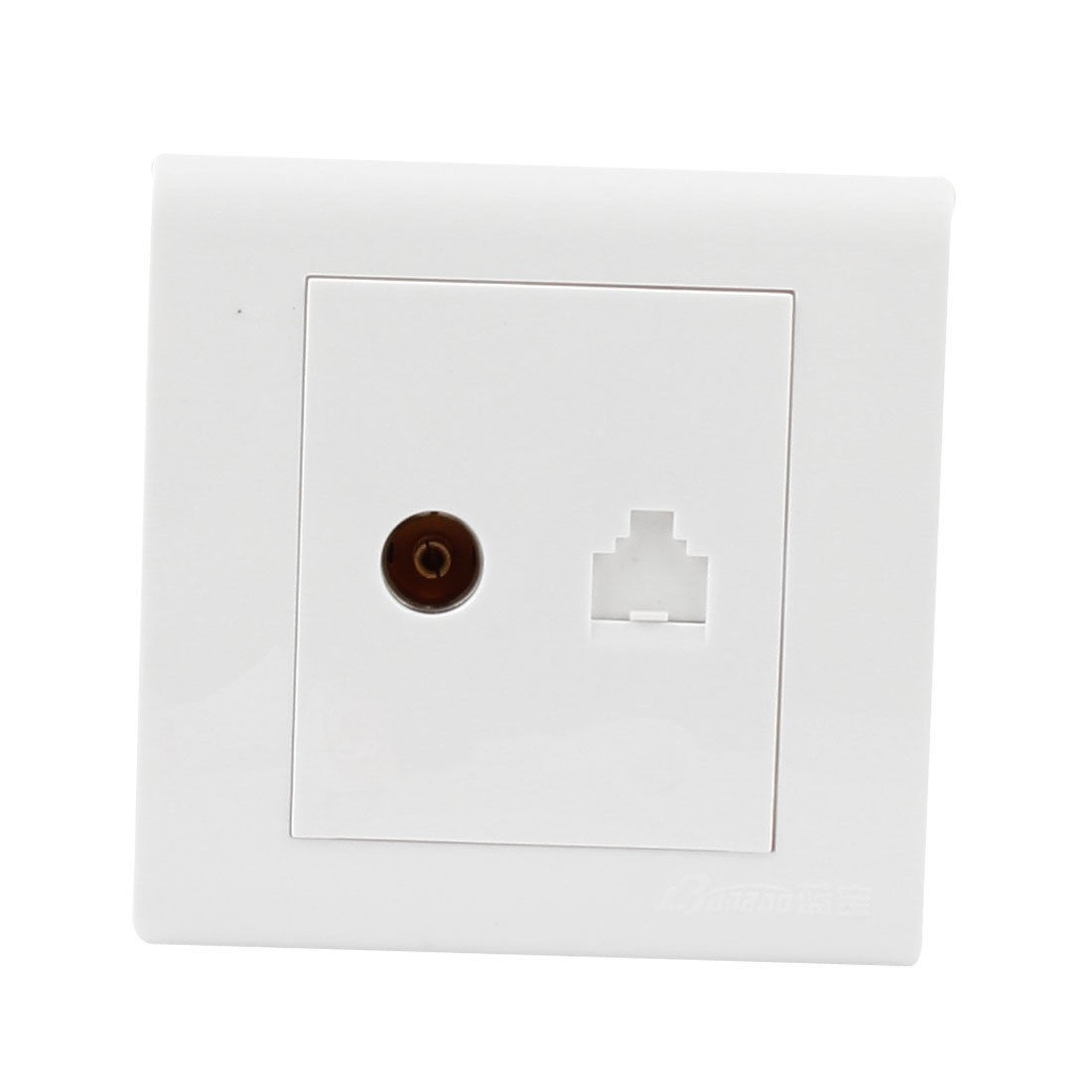 Square Plastic Shell TV Computer Network Socket Wall Mount Plate