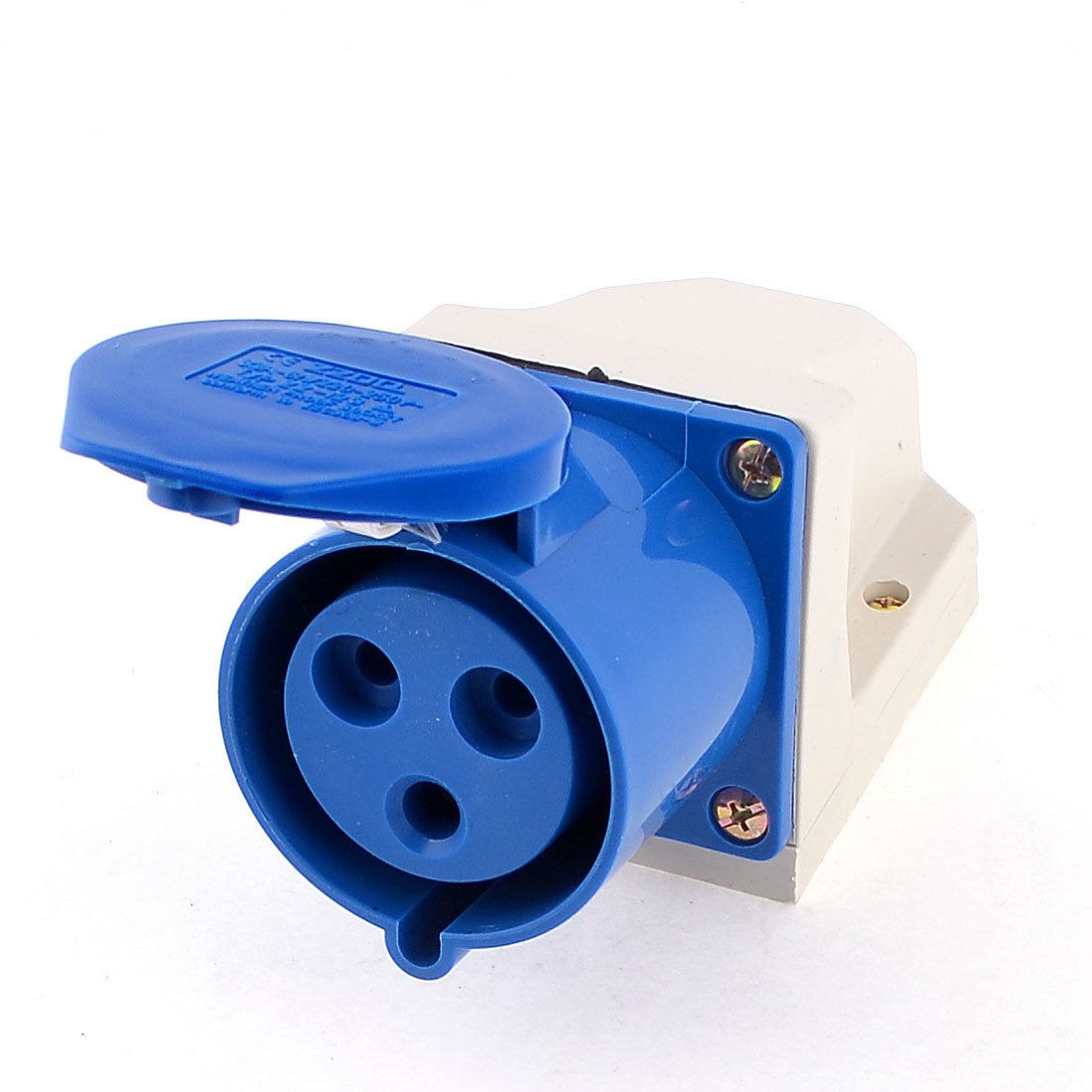 ZZ-123 220-250VAC 32A 2P+E Wirable Industrial Socket Connctor w Cover