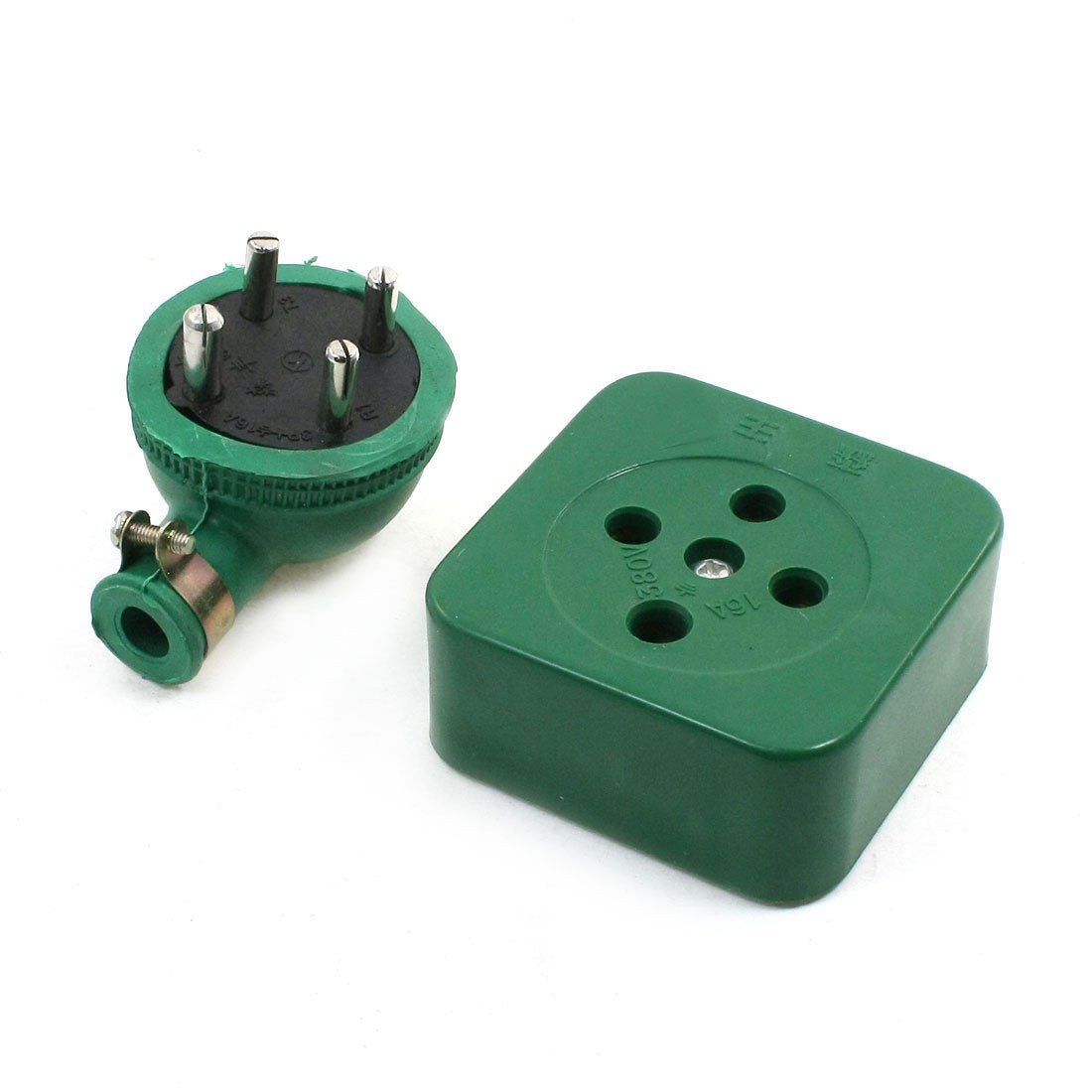 16A 380VAC Green 3P+E 3 Phase 4 Wire Industrial 3P4W Socket Plug Set