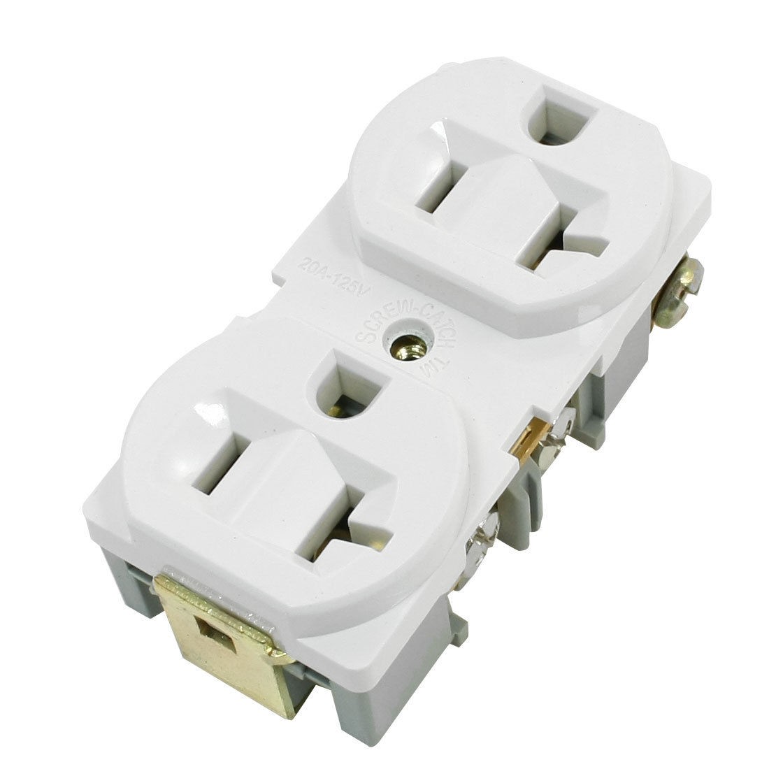 Industrial Plug Adapter Spec Grade 20A White Duplex Receptacle 125V