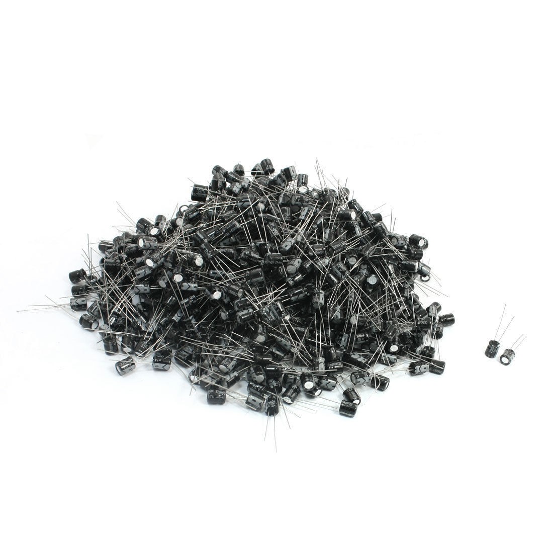 1000Pcs 25V 220uF Aluminum Electrolytic Capacitors 7mm x 6mm