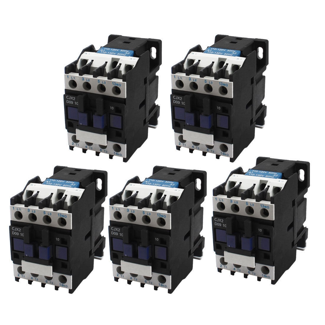 CJX2-D0910 AC 110V Coil Volt NO 3-Pole Electric Power AC Contactor 5pcs