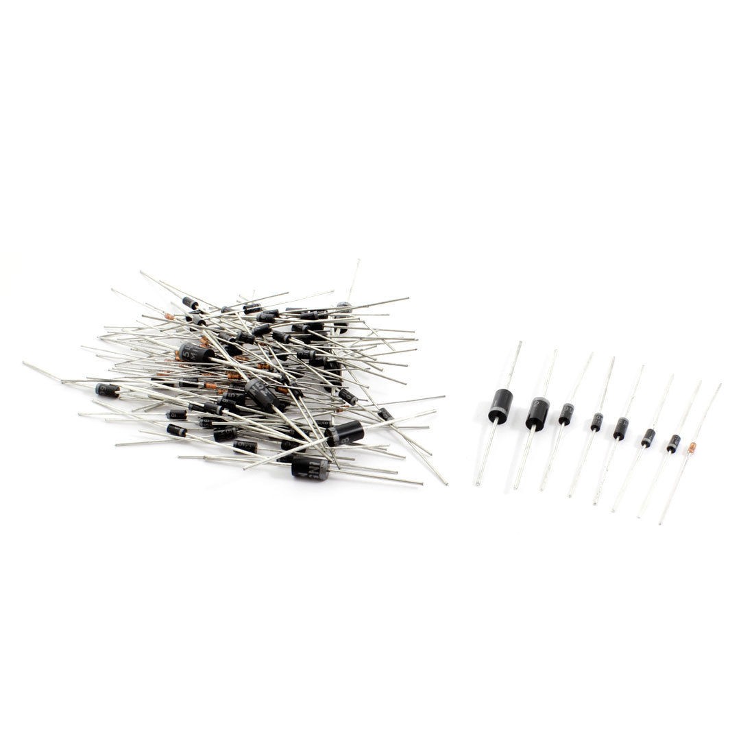 100pcs Assortment Kit 8 Kinds Axial Lead General Purpose Diodes