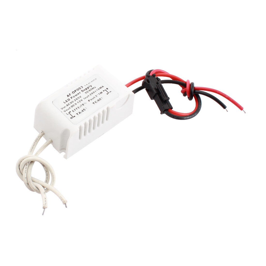 AC 90-265V DC 9-12V 280mA Power Supply Adapter for 3x1W LED Light