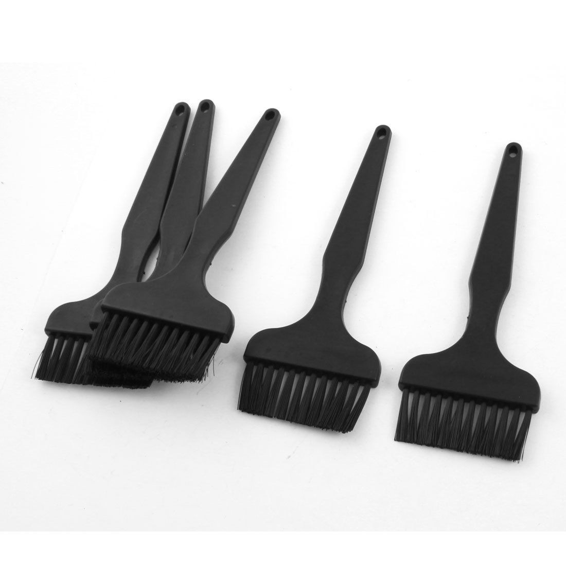 5Pcs Static Control Black Plastic Handle ESD Anti-Static Brush Cleaning Tool