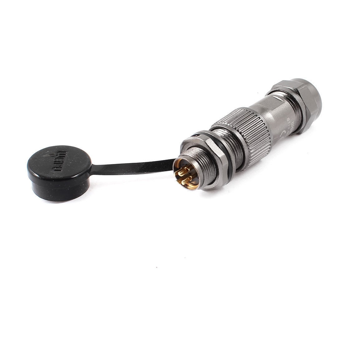 AC 200V 5A 6-9mm Waterproof Cable Gland 4 Pins Connector Aviation Plug w Cap