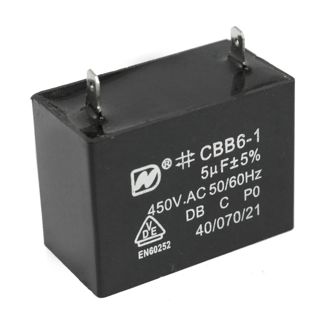 CBB6-1 5uF 5% 450V AC Air Conditioner Fan Motor Running Capacitor
