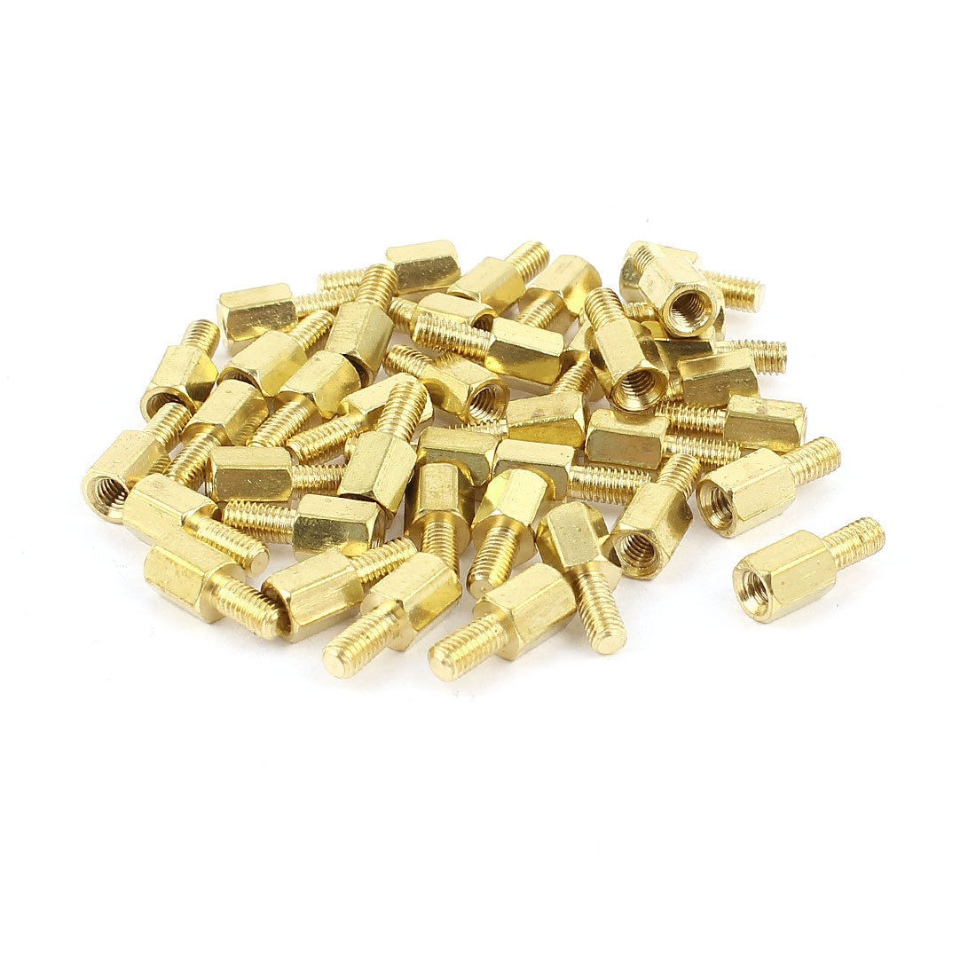M3x6mm Male to Female Thread Brass Pillar Standoff Spacer 40Pcs
