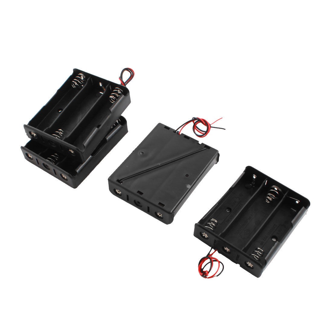 4 Pcs Open Frame 2-Wired 3 x 3.7V 18650 Battery Storage Case Holder Box