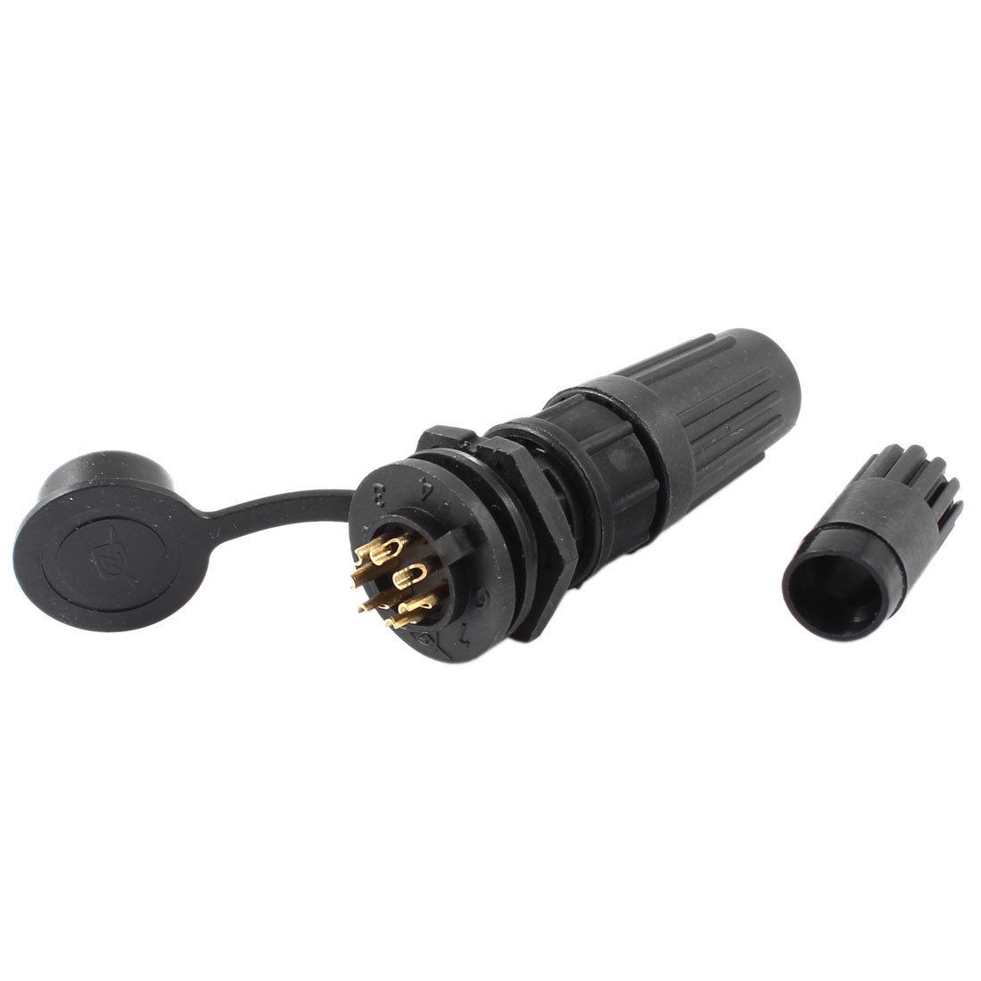 AC125V 4A 7 Pin Connecting Aviation Plug Waterproof Cable Gland Joint + Cover